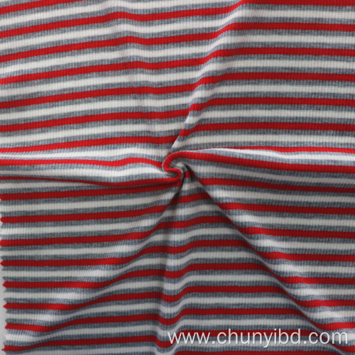 Customized Color Soft And Stretchy Stripe Pattern Yarn Dyed 2x2 Rib Fabrics For Sweater dress/Garment